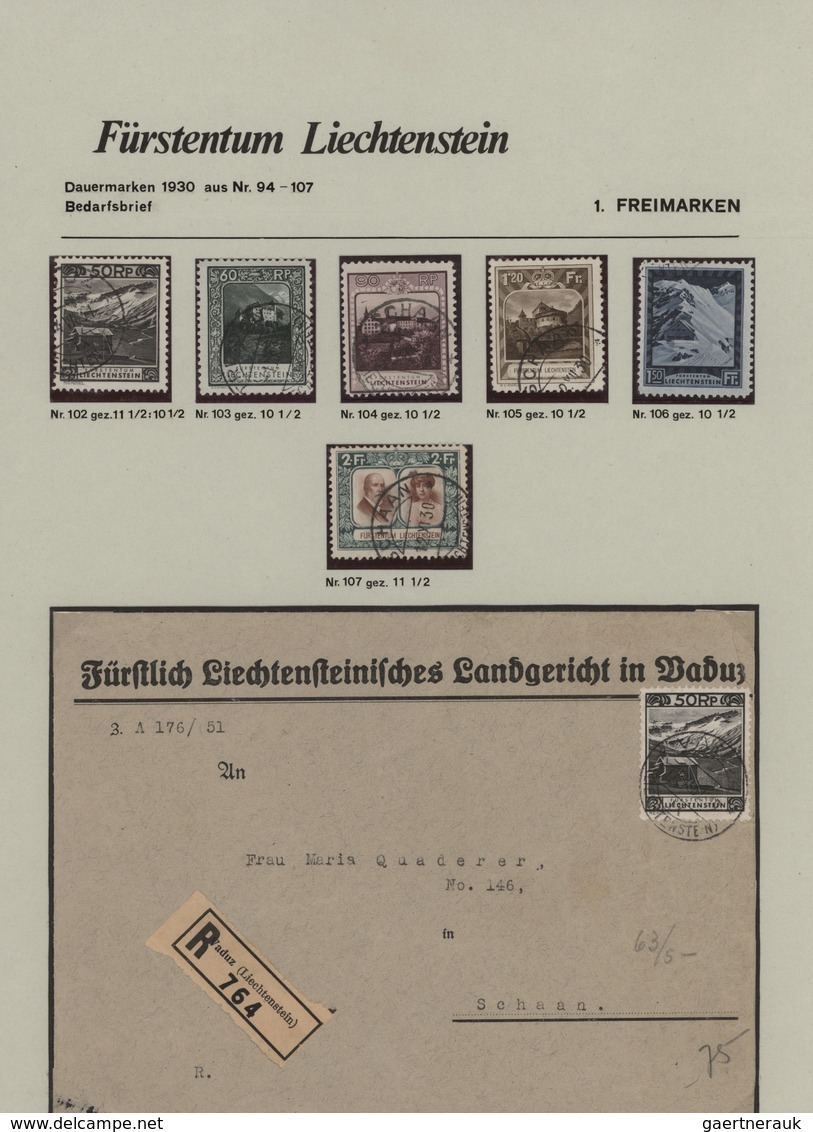 Liechtenstein: 1912/74, gestempelte Sammlung, nur wenige Spitzenwerte fehlen, mit zusätzlich vielen