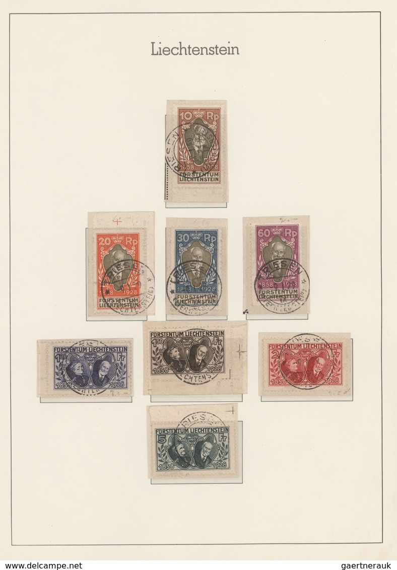 Liechtenstein: 1912-72: Ganz überwiegend Gestempelte Sammlung Ab Erster Ausgabe (inkl. 4x 25 Rp.), M - Verzamelingen