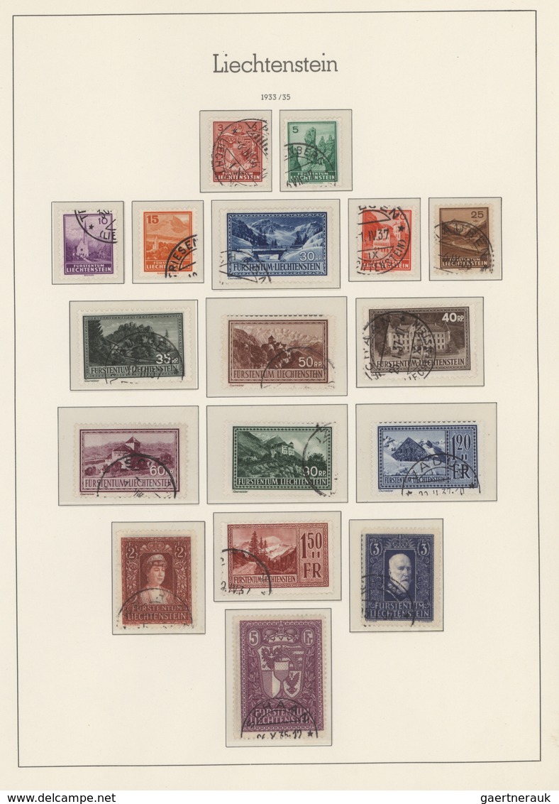 Liechtenstein: 1912-72: Ganz überwiegend Gestempelte Sammlung Ab Erster Ausgabe (inkl. 4x 25 Rp.), M - Lotes/Colecciones