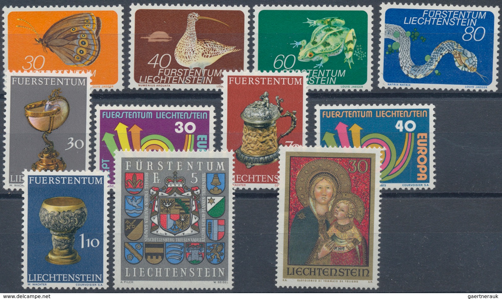 Liechtenstein: 1970/1995, Händerbestand Mit Jahrgängen Auf Steckkarten, Per 25 Eingeschweißt, Ohne B - Lotes/Colecciones