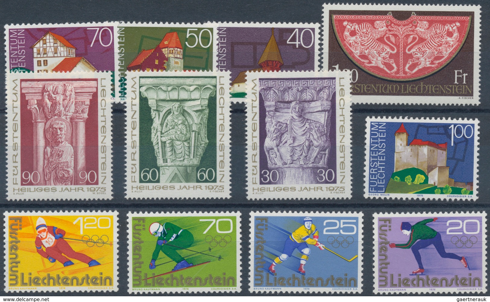 Liechtenstein: 1970/1995, Händerbestand Mit Jahrgängen Auf Steckkarten, Per 25 Eingeschweißt, Ohne B - Verzamelingen