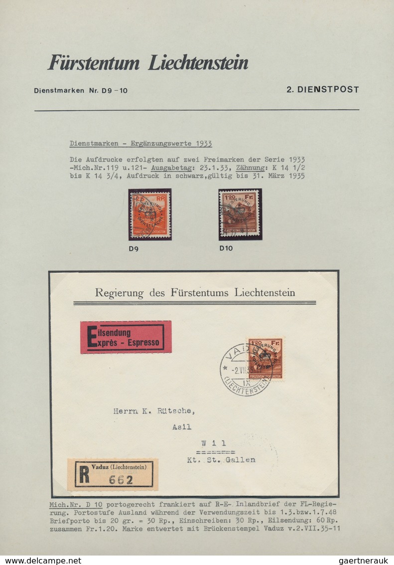 Liechtenstein - Dienstmarken: 1932/76, Saubere Gestempelte Komplette Sammlung Der Dienstmarken Zusät - Dienstzegels