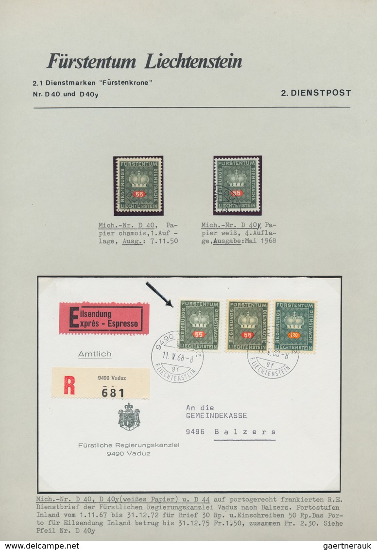 Liechtenstein - Dienstmarken: 1932/76, Saubere Gestempelte Komplette Sammlung Der Dienstmarken Zusät - Dienstzegels