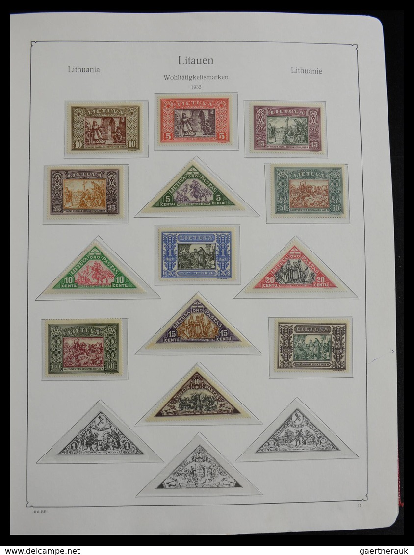 Litauen: 1918-2010: Well filled, MNH and mint hinged collection Lithuania 1918-2010 in Kabe album, i