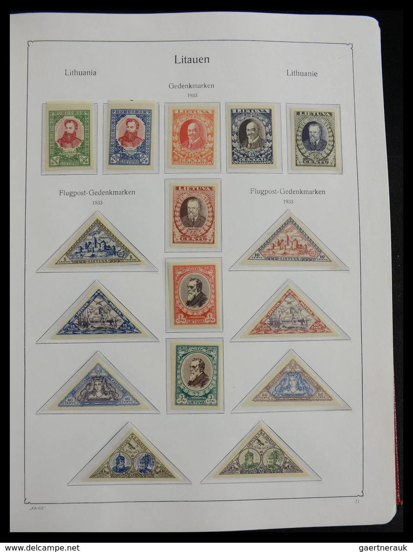 Litauen: 1918-2010: Well filled, MNH and mint hinged collection Lithuania 1918-2010 in Kabe album, i