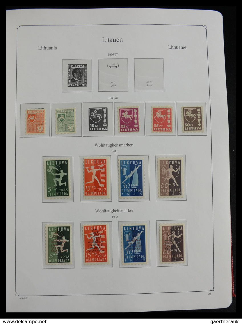 Litauen: 1918-2010: Well filled, MNH and mint hinged collection Lithuania 1918-2010 in Kabe album, i