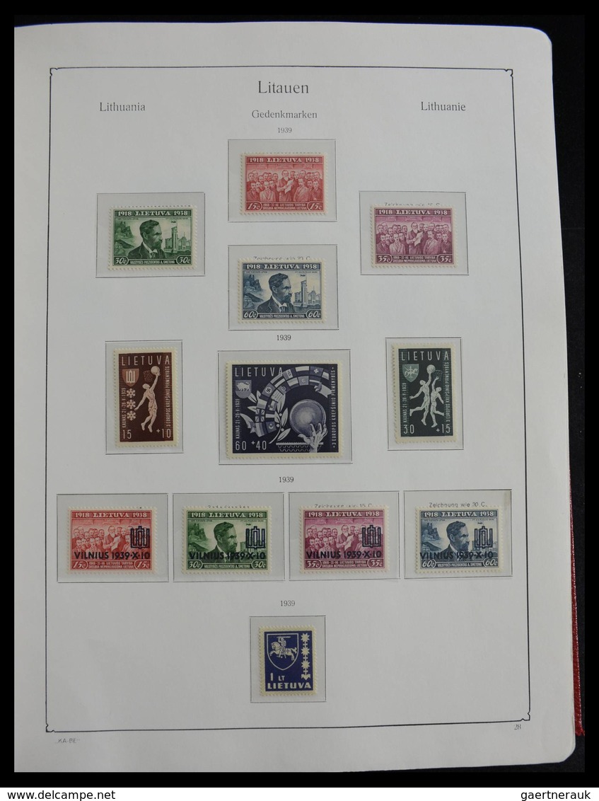 Litauen: 1918-2010: Well filled, MNH and mint hinged collection Lithuania 1918-2010 in Kabe album, i