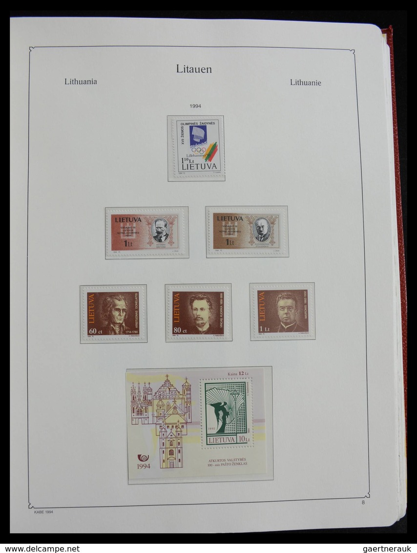 Litauen: 1918-2010: Well filled, MNH and mint hinged collection Lithuania 1918-2010 in Kabe album, i