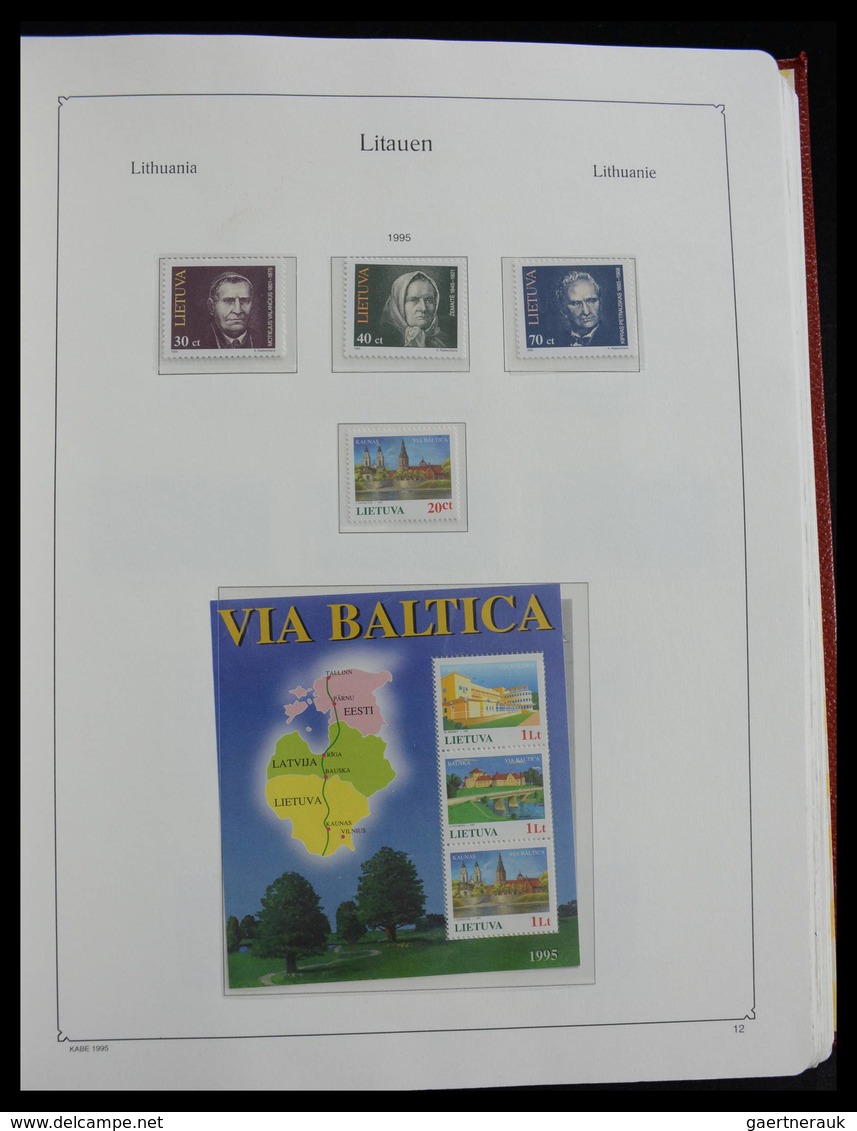 Litauen: 1918-2010: Well filled, MNH and mint hinged collection Lithuania 1918-2010 in Kabe album, i