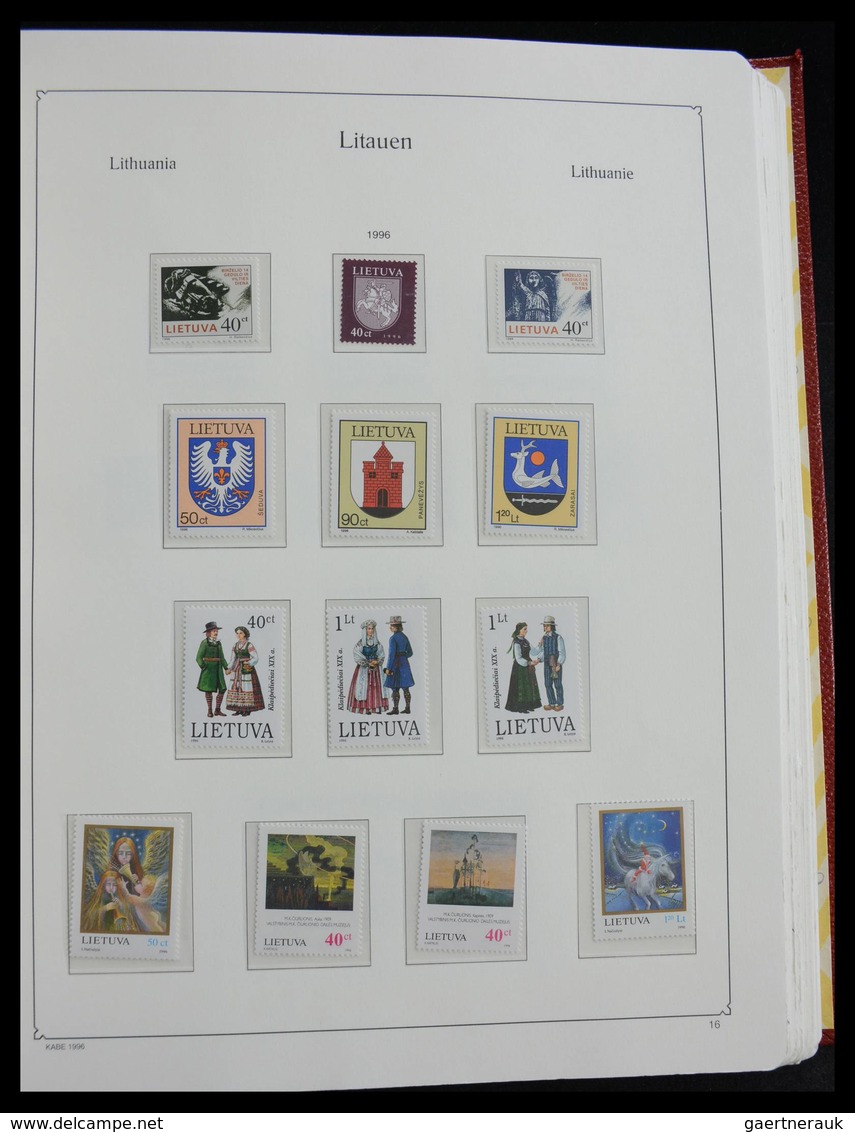 Litauen: 1918-2010: Well filled, MNH and mint hinged collection Lithuania 1918-2010 in Kabe album, i