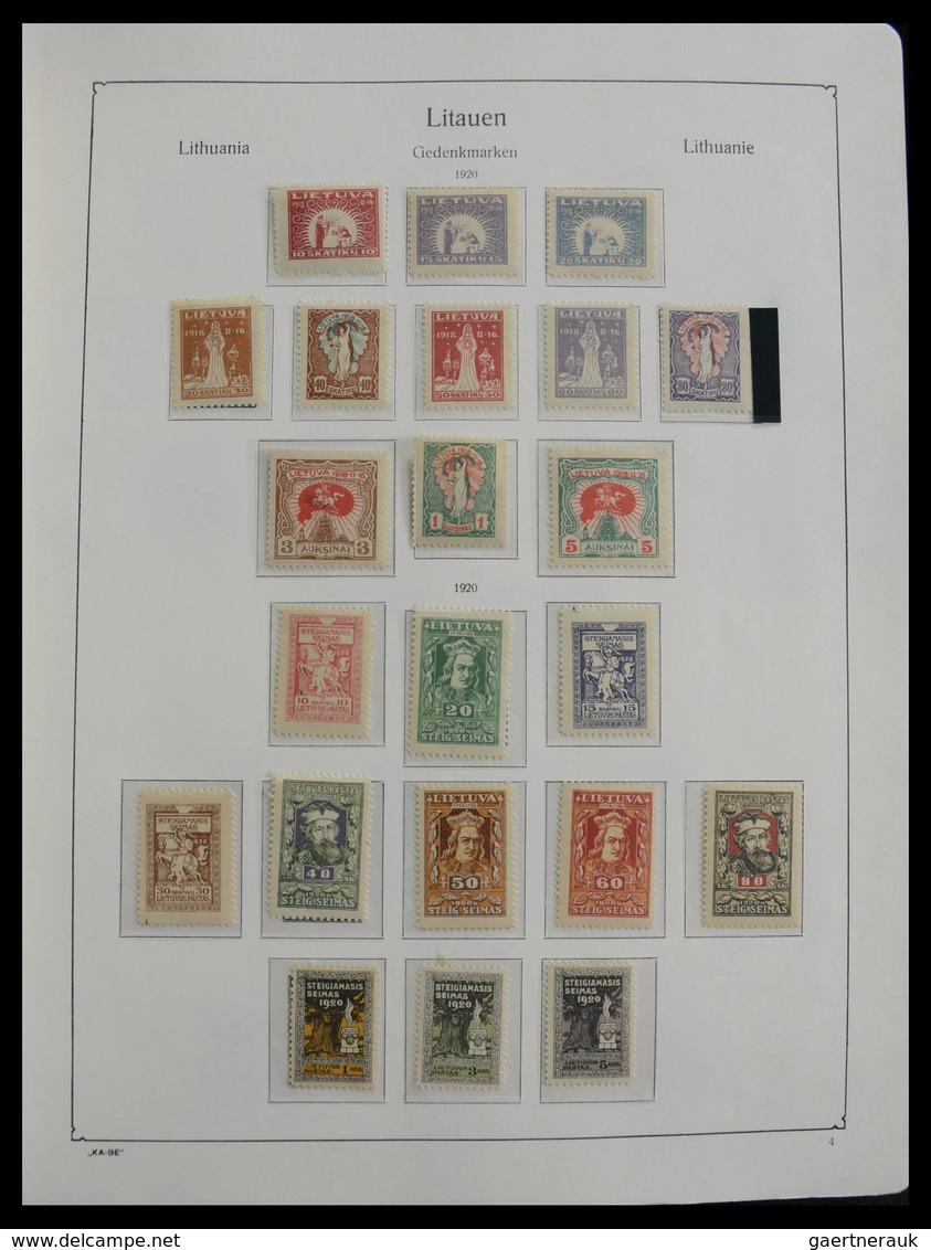 Litauen: 1918-2010: Well filled, MNH and mint hinged collection Lithuania 1918-2010 in Kabe album, i