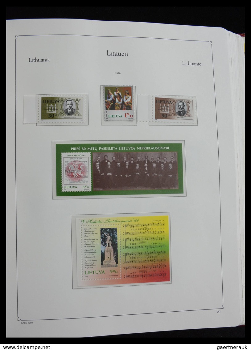 Litauen: 1918-2010: Well filled, MNH and mint hinged collection Lithuania 1918-2010 in Kabe album, i