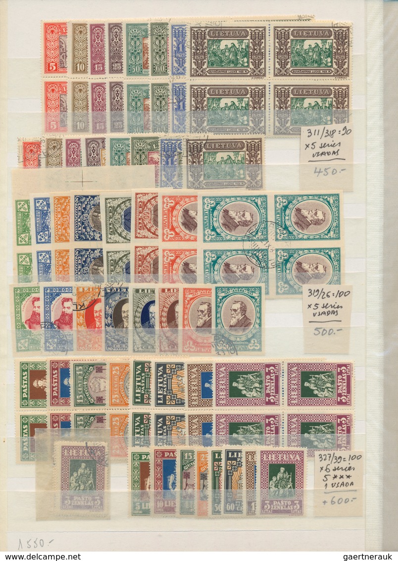 Litauen: 1932/1940, MNH Resp. Used Assortment Of Only Complete Commemorative And Airmail Sets, Partl - Lituanie
