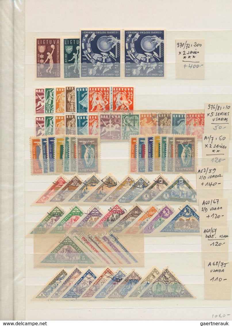 Litauen: 1932/1940, MNH Resp. Used Assortment Of Only Complete Commemorative And Airmail Sets, Partl - Lituania