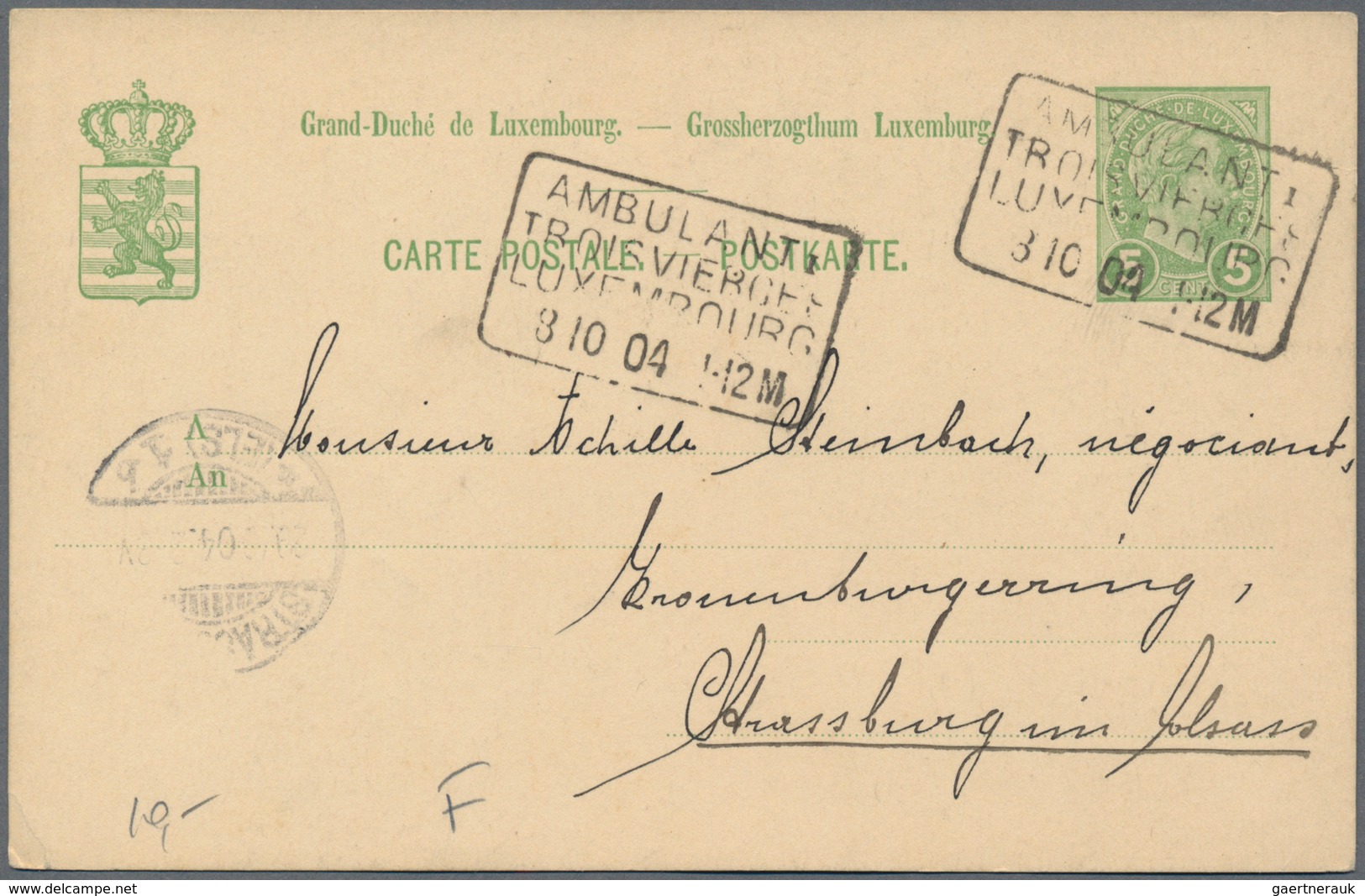 Luxemburg: 1874/1947, Little Holding Of Ca. 60 Covers, Postcards And Commercially Used Postal Statio - Otros & Sin Clasificación