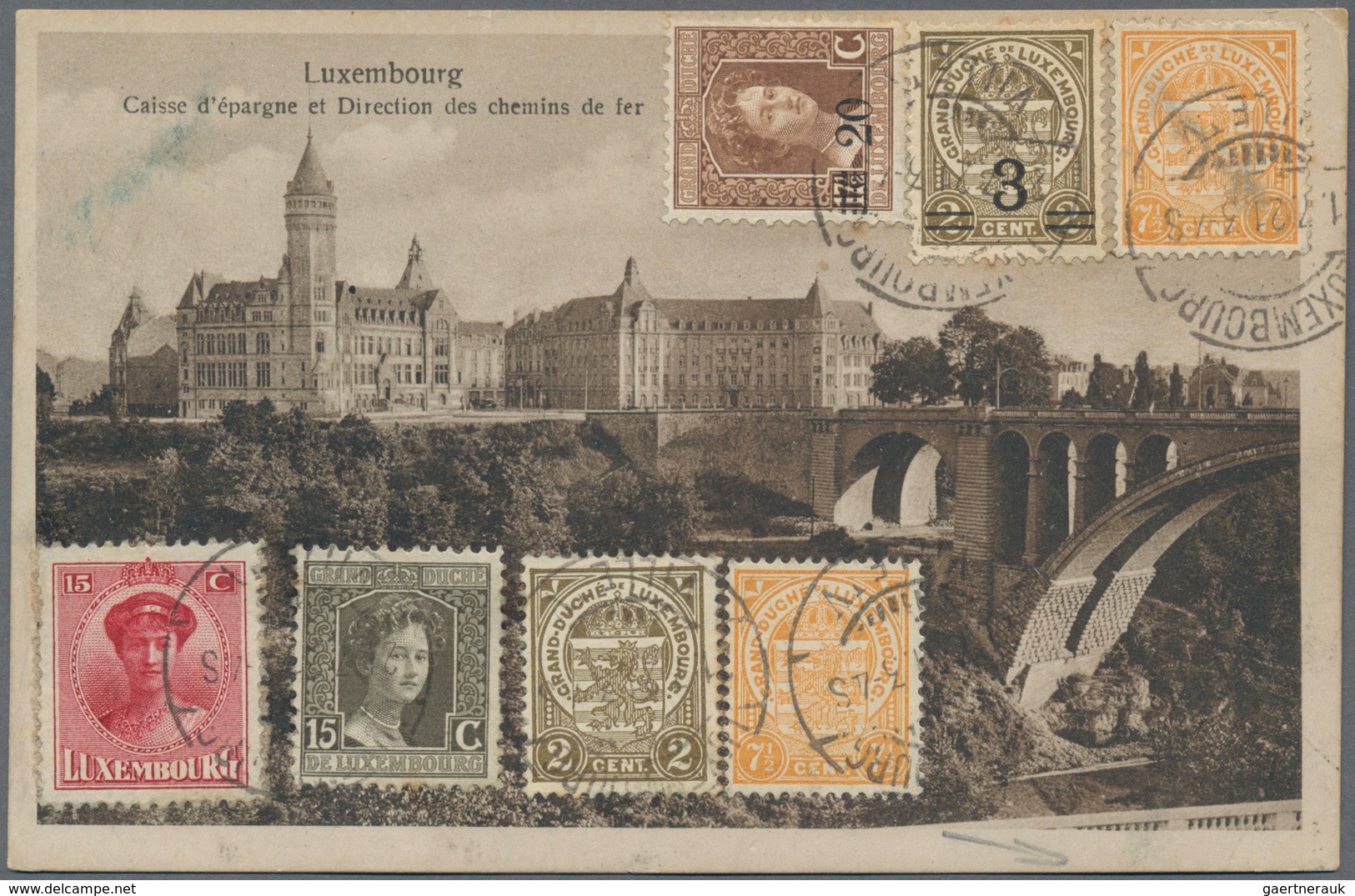 Luxemburg: 1874/1947, Little Holding Of Ca. 60 Covers, Postcards And Commercially Used Postal Statio - Otros & Sin Clasificación