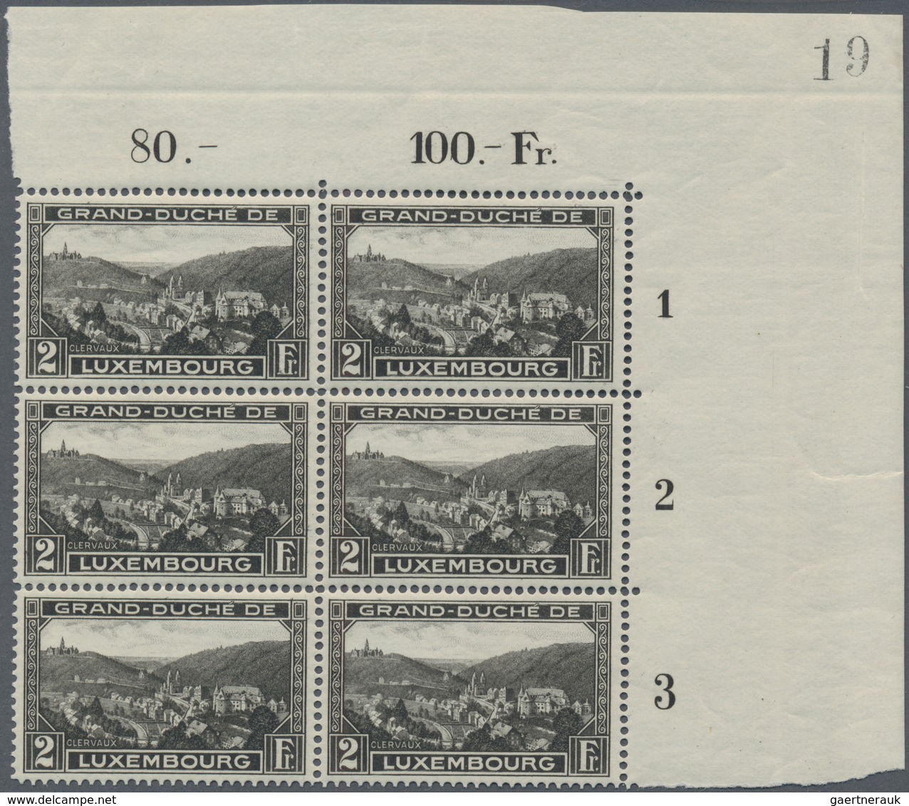 Luxemburg: 1928, Landscape Definitive Issue 2fr. Black (Clerf/Clervaux) In A Lot With Approx. 620 St - Otros & Sin Clasificación