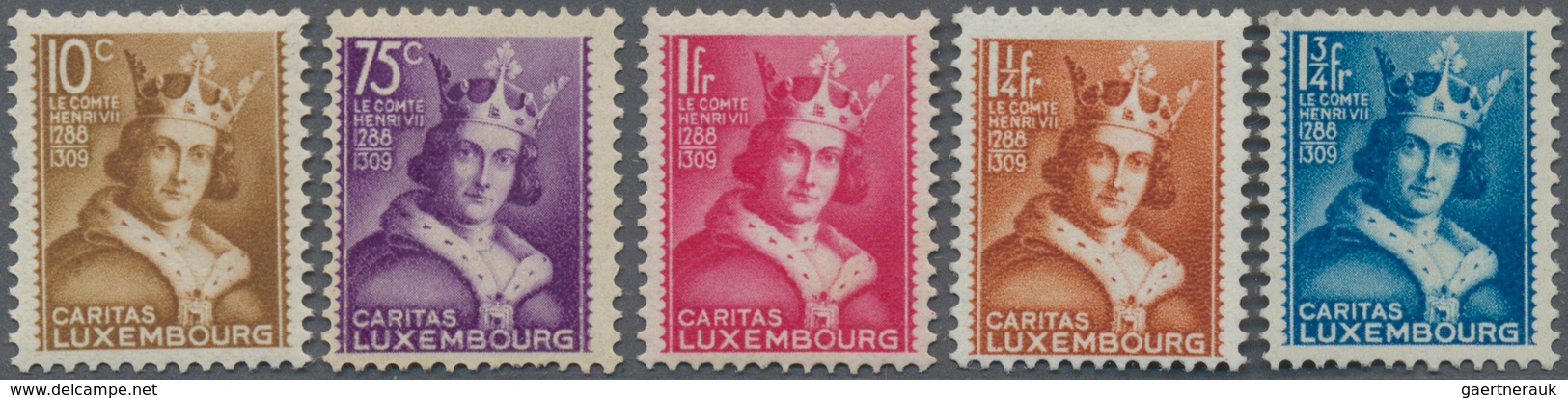 Luxemburg: 1933, CARITAS (Henry IV Of Luxembourg) Complete Set Of Five In A Lot With 40 Sets, Mint N - Andere & Zonder Classificatie