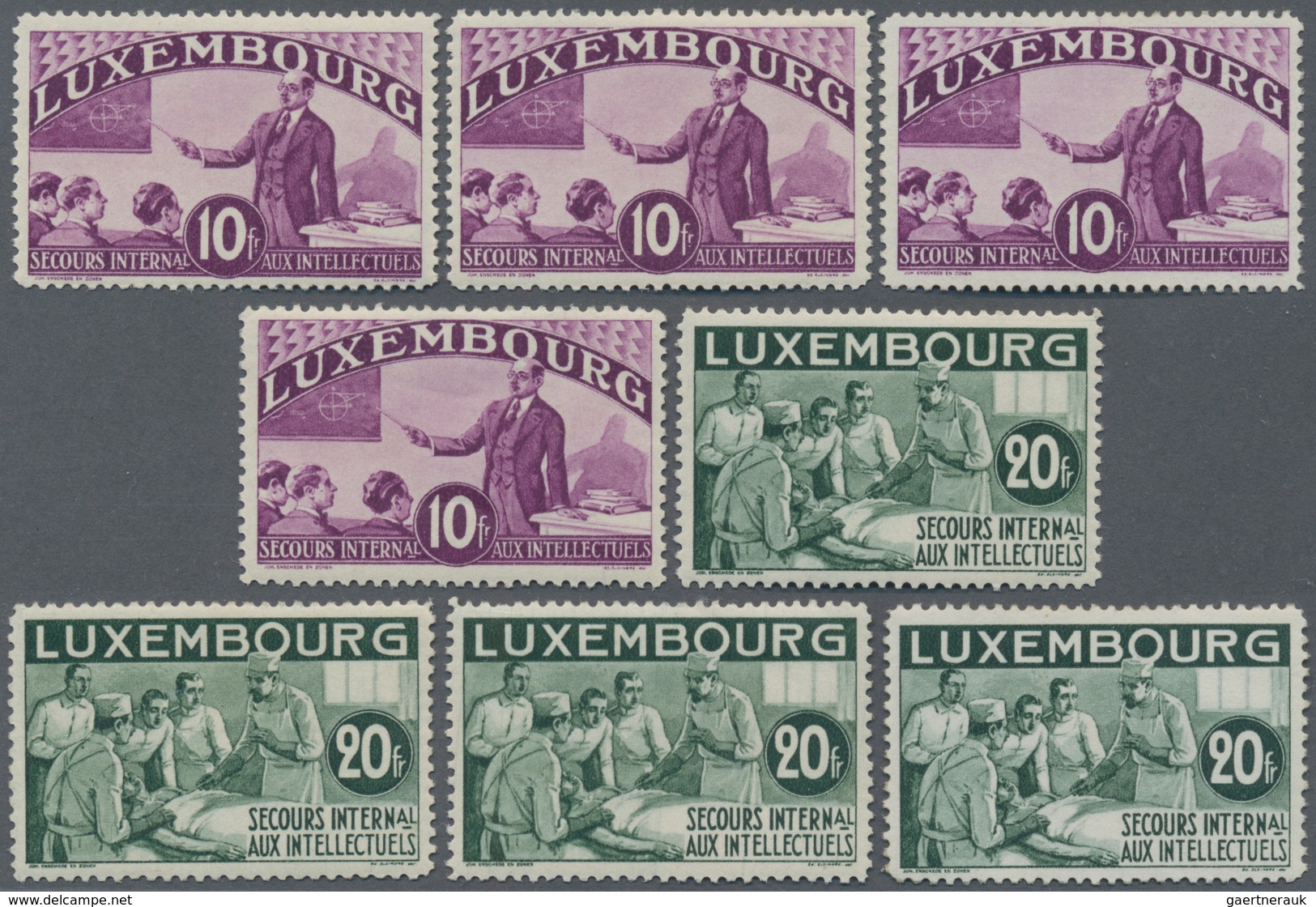 Luxemburg: 1935, Intellectual Complete Set Of 15 In A Lot With Four Sets, Majority MNH But Several S - Autres & Non Classés