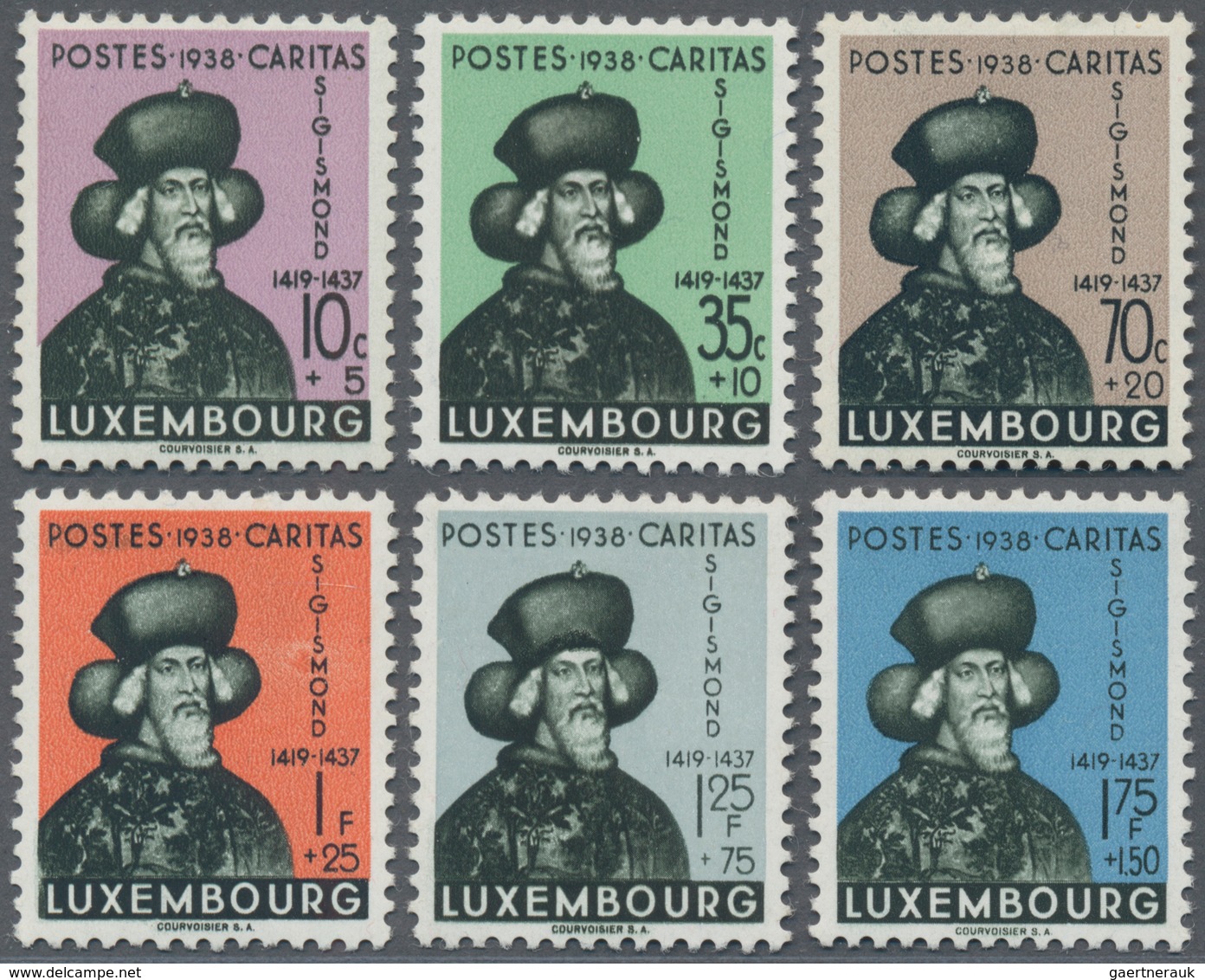 Luxemburg: 1938, CARITAS (Sigismund Of Luxembourg) Complete Set Of Six In A Lot With About 230 Sets - Andere & Zonder Classificatie