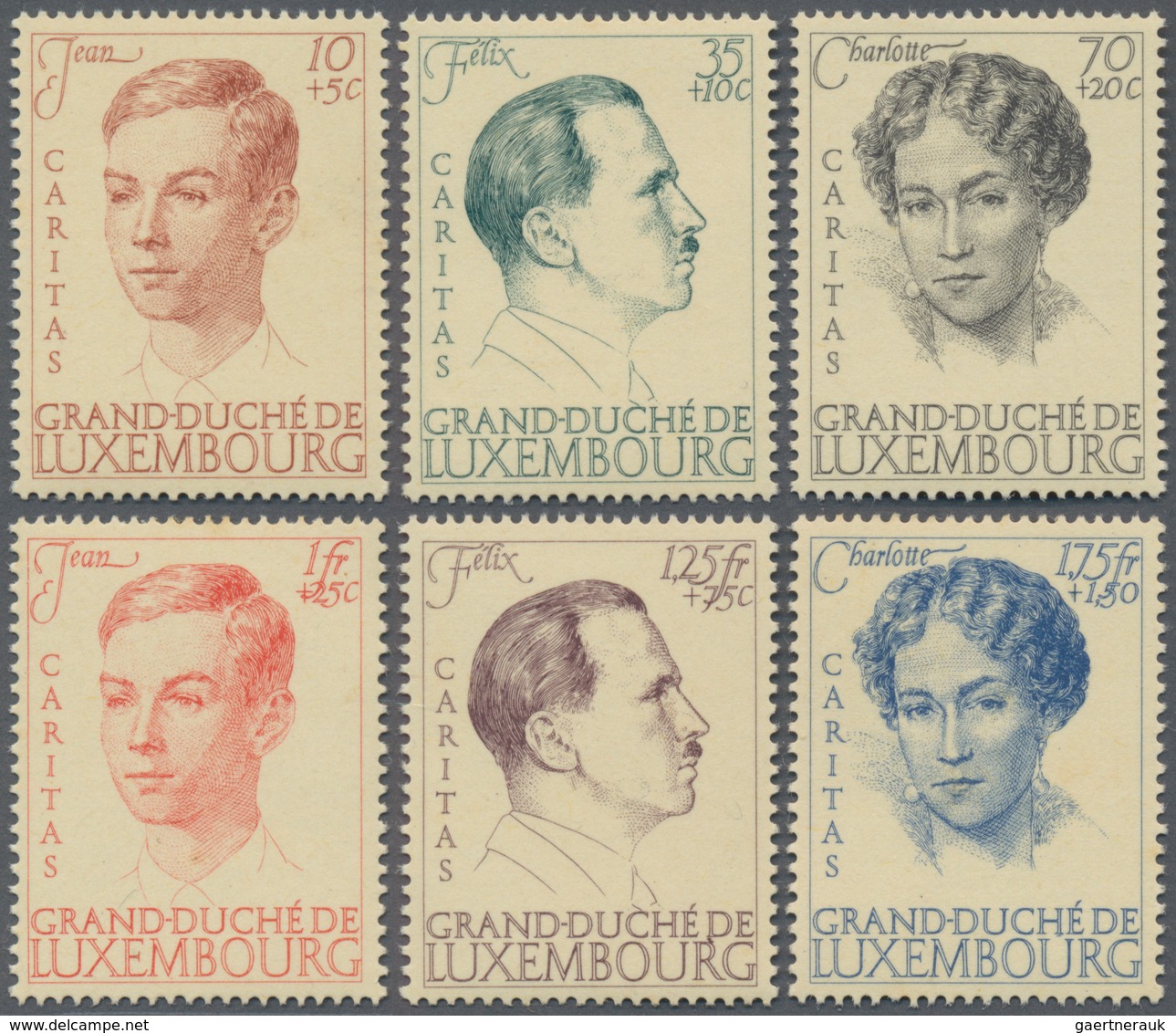 Luxemburg: 1939, 20 Years Great Duchess Charlotte Complete Set Of Six In A Lot With Approx. 170 Sets - Otros & Sin Clasificación