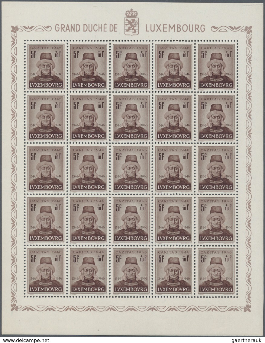 Luxemburg: 1946, CARITAS (John The Blind) Complete Set Of Four In A Lot With 750 Sets In 30 Unfolded - Otros & Sin Clasificación