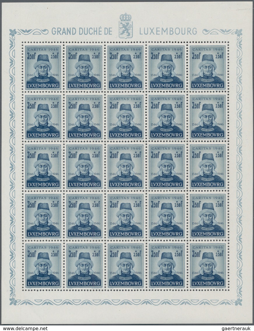 Luxemburg: 1946, CARITAS (John The Blind) Complete Set Of Four In A Lot With 750 Sets In 30 Unfolded - Autres & Non Classés