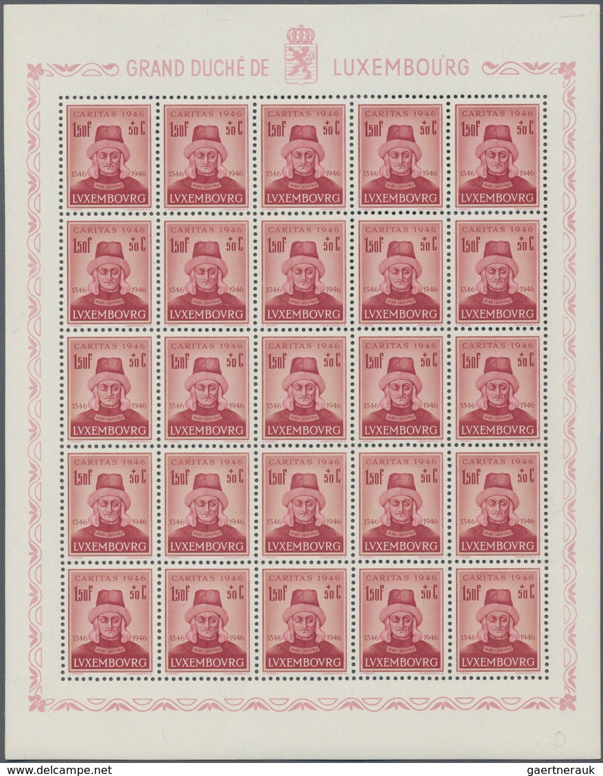 Luxemburg: 1946, CARITAS (John The Blind) Complete Set Of Four In A Lot With 750 Sets In 30 Unfolded - Autres & Non Classés