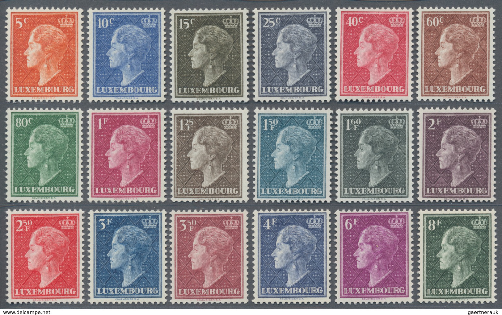 Luxemburg: 1948/1951, Definitive Issue 'Great Duchess Charlotte' Complete Set Of 18 In A Lot With Ab - Otros & Sin Clasificación