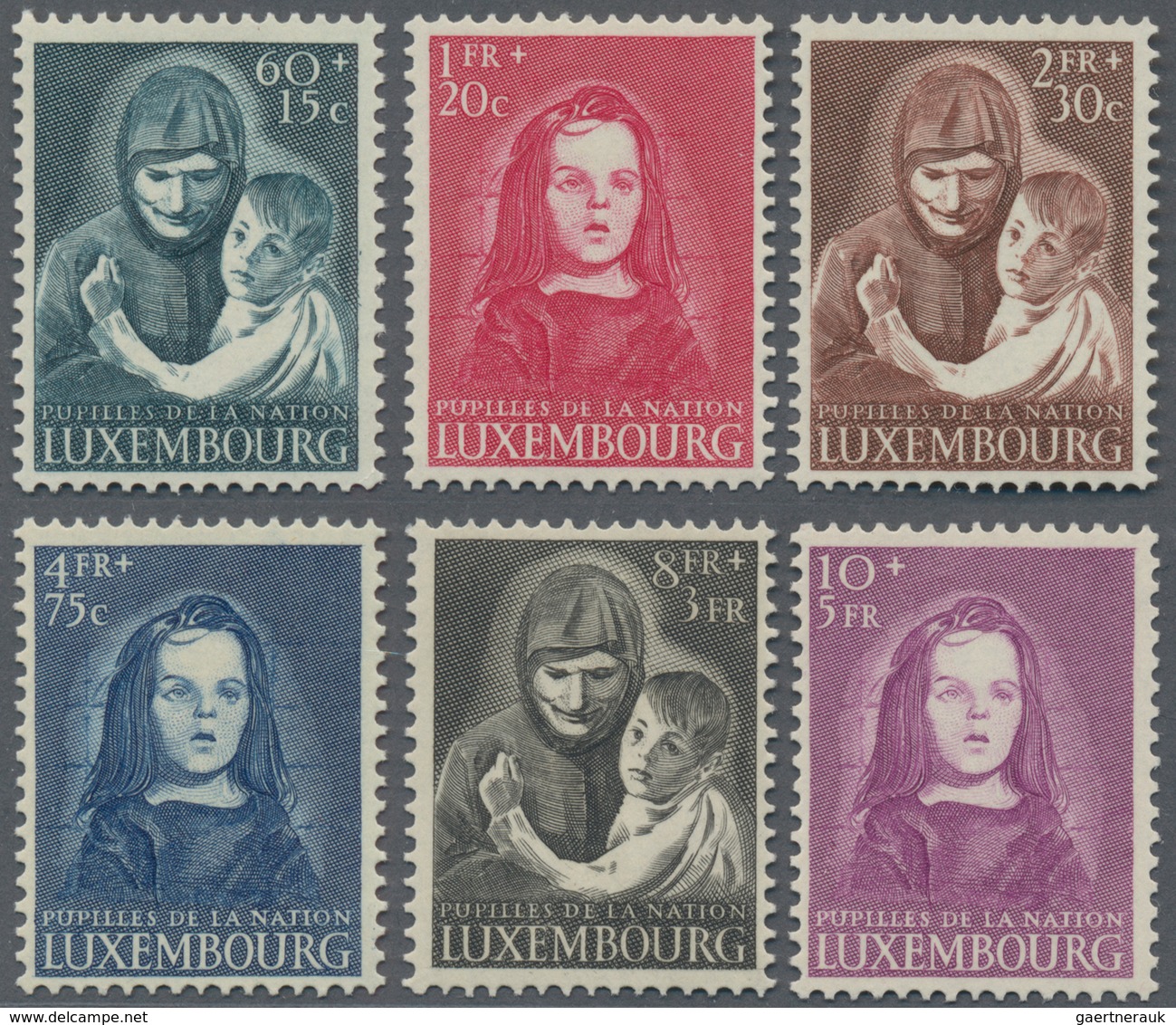 Luxemburg: 1950, War Orphans Complete Set Of Six In An INVESTMENT Lot With 50 Sets Incl. A Few Pairs - Otros & Sin Clasificación