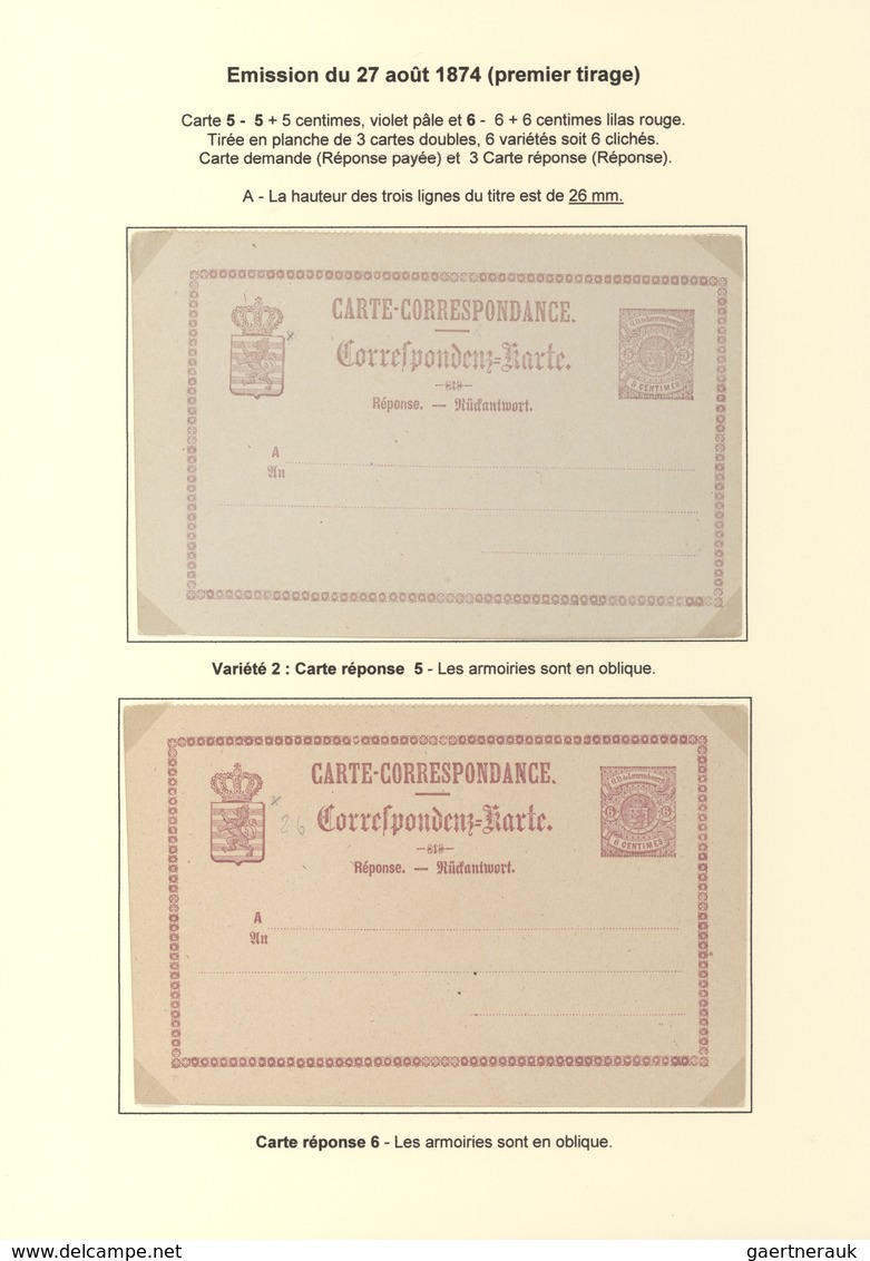 Luxemburg - Ganzsachen: 1874/81 Fantastic Exhibition Collection Of Postal Stationery Postcards, From - Postwaardestukken