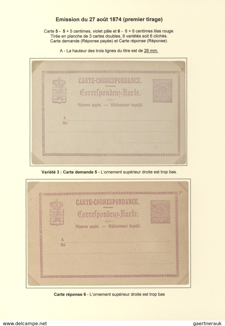 Luxemburg - Ganzsachen: 1874/81 Fantastic Exhibition Collection Of Postal Stationery Postcards, From - Postwaardestukken