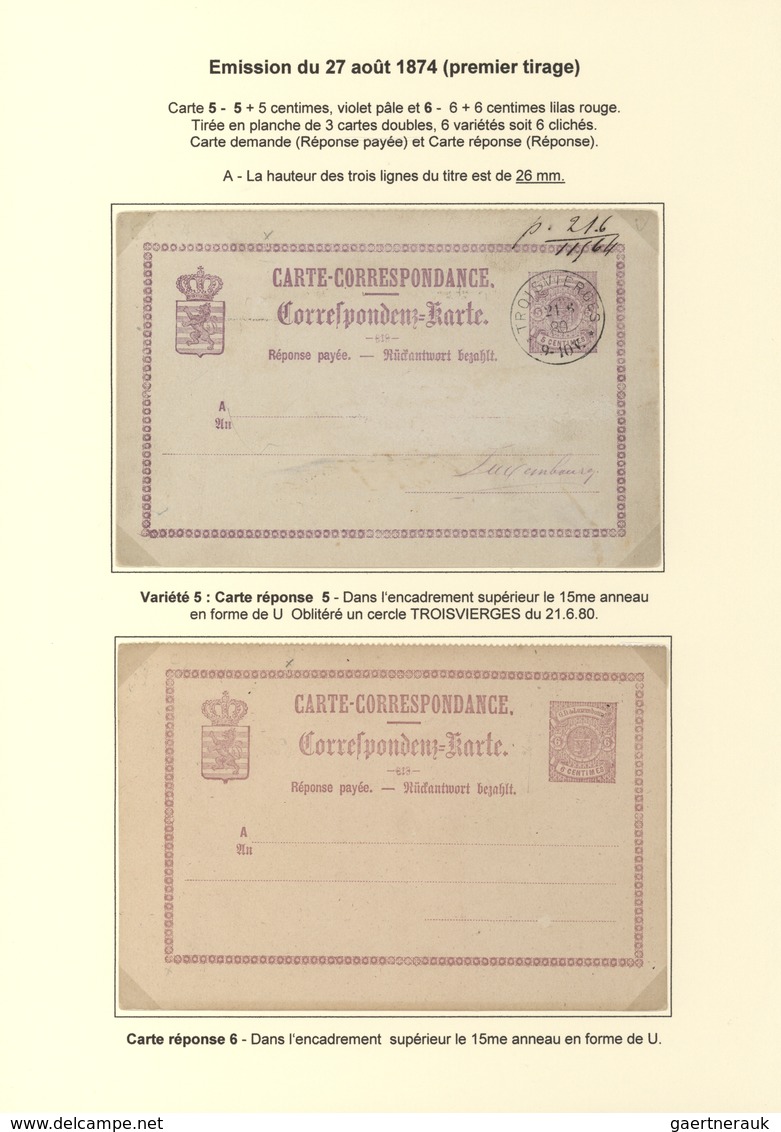 Luxemburg - Ganzsachen: 1874/81 fantastic exhibition collection of postal stationery postcards, from