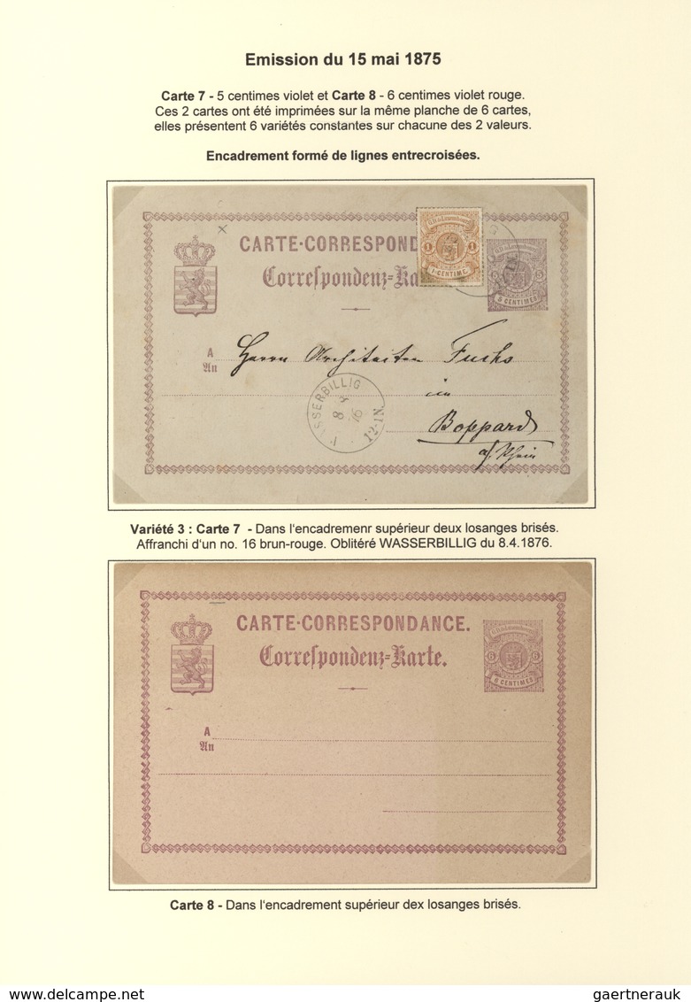 Luxemburg - Ganzsachen: 1874/81 fantastic exhibition collection of postal stationery postcards, from