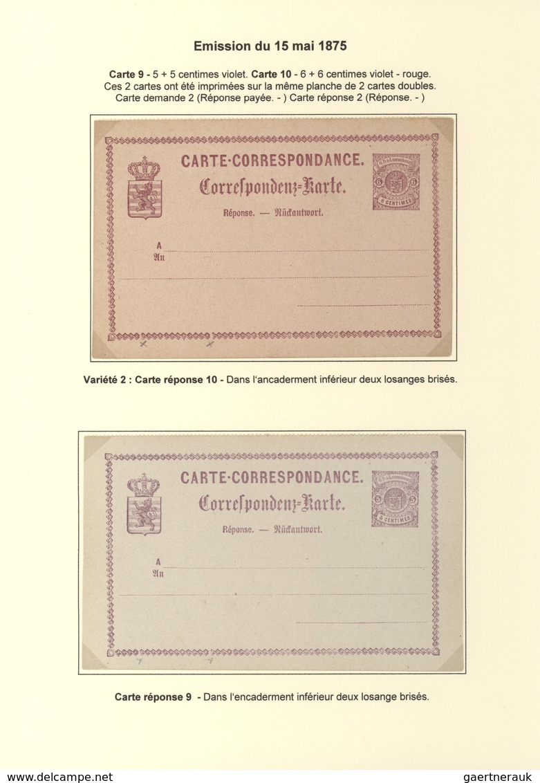 Luxemburg - Ganzsachen: 1874/81 fantastic exhibition collection of postal stationery postcards, from