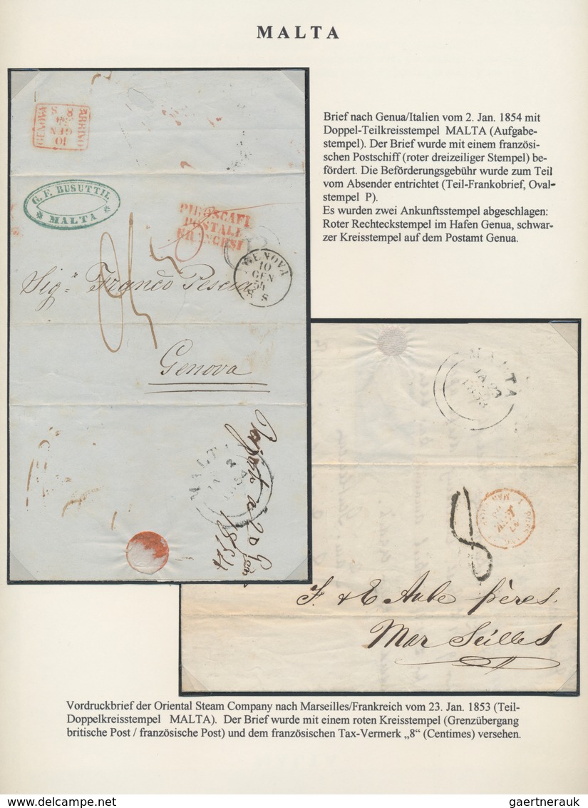 Malta: 1850-1975 Exhibition Collection Of Mint And Used Stamps And Covers, Well Written Up On Pages - Malta