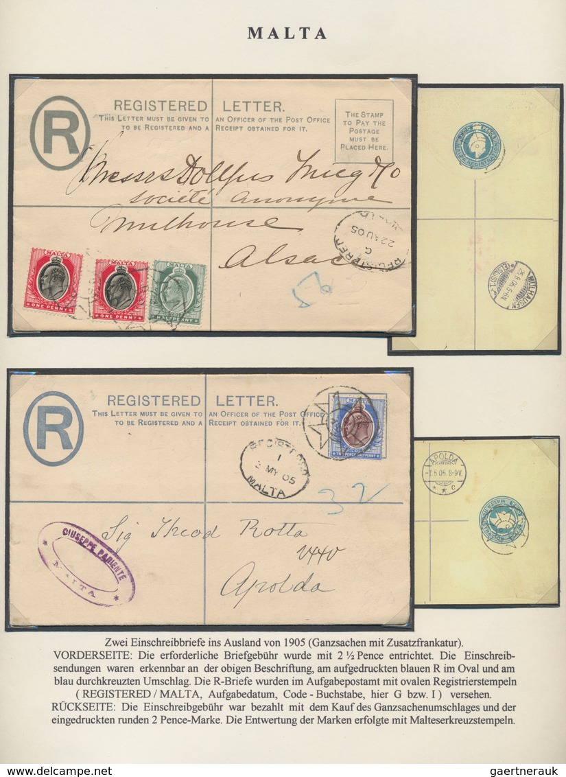 Malta: 1850-1975 Exhibition Collection Of Mint And Used Stamps And Covers, Well Written Up On Pages - Malta