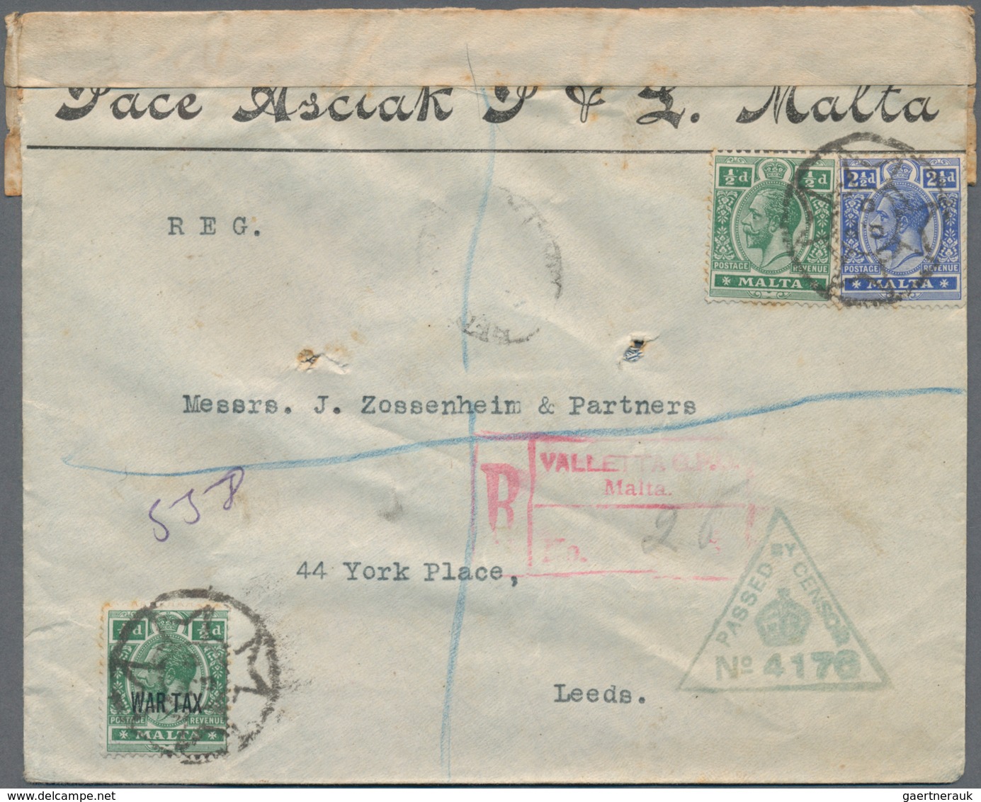 Malta: 1886/2001 Ca. 260 Letters, Cards, Postal Stationeries (incl. Unfolded Wrappers And Aerograms) - Malte