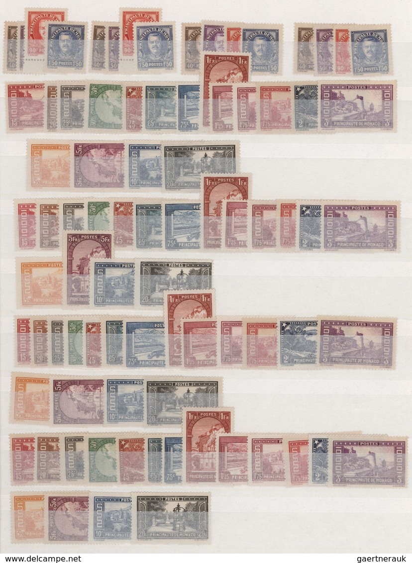 Monaco: 1891/1940, MNH Accumulation In A Stockbbook, Well Filled With Plenty Of Better Sets, E.g. 18 - Ongebruikt