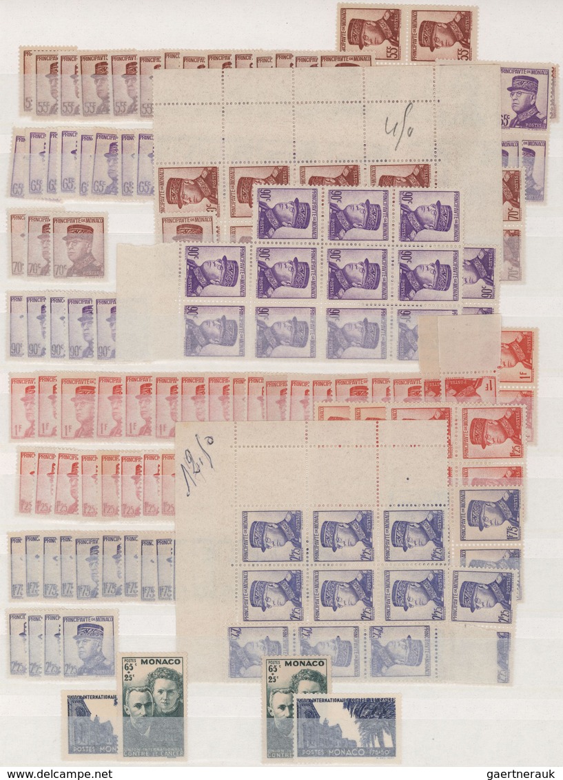 Monaco: 1891/1940, MNH Accumulation In A Stockbbook, Well Filled With Plenty Of Better Sets, E.g. 18 - Neufs