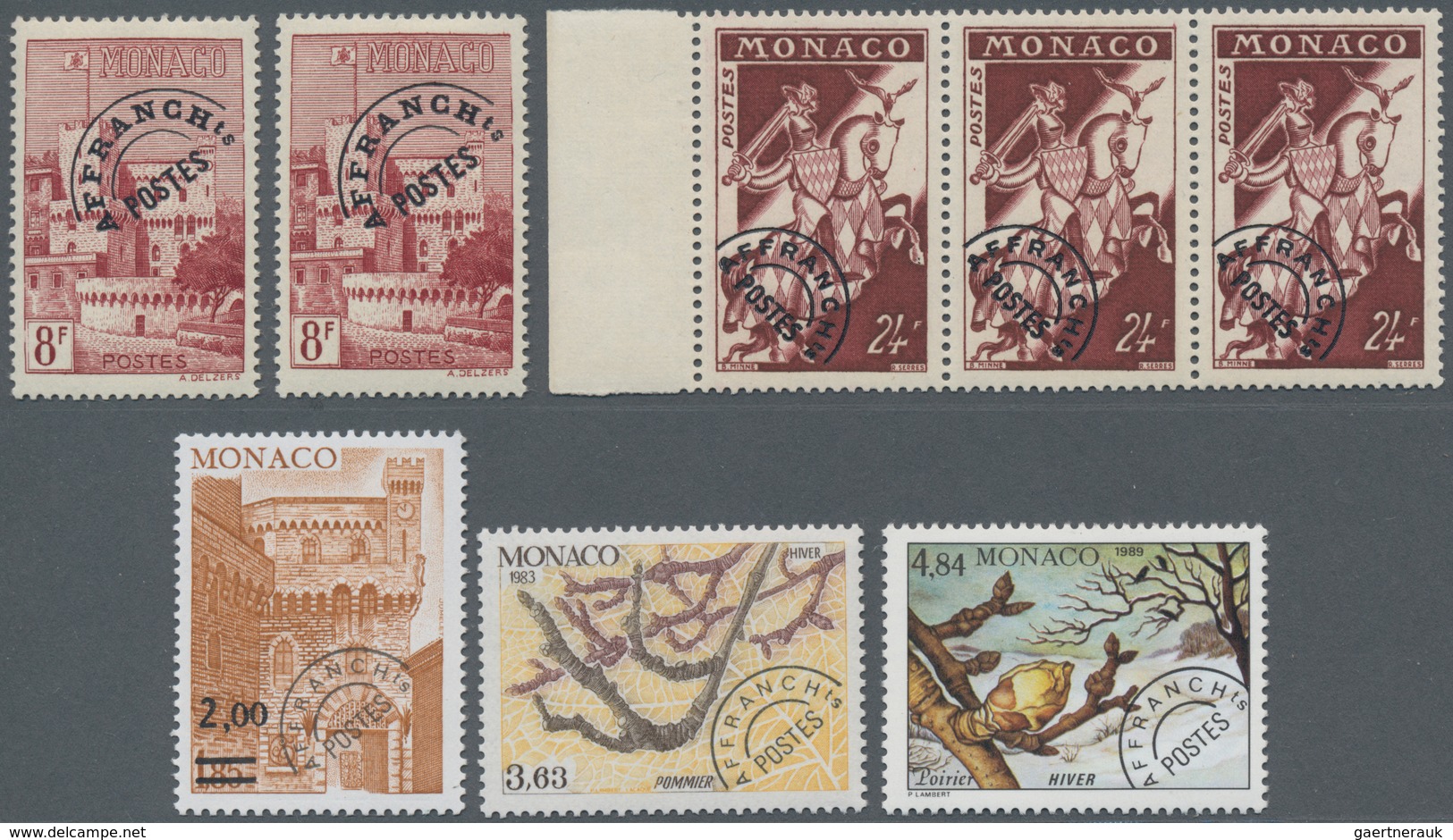 Monaco: 1943/1988, PRE-CANCELS Duplicates On 19 Stockcards With Several Better Early Issues And The - Nuevos