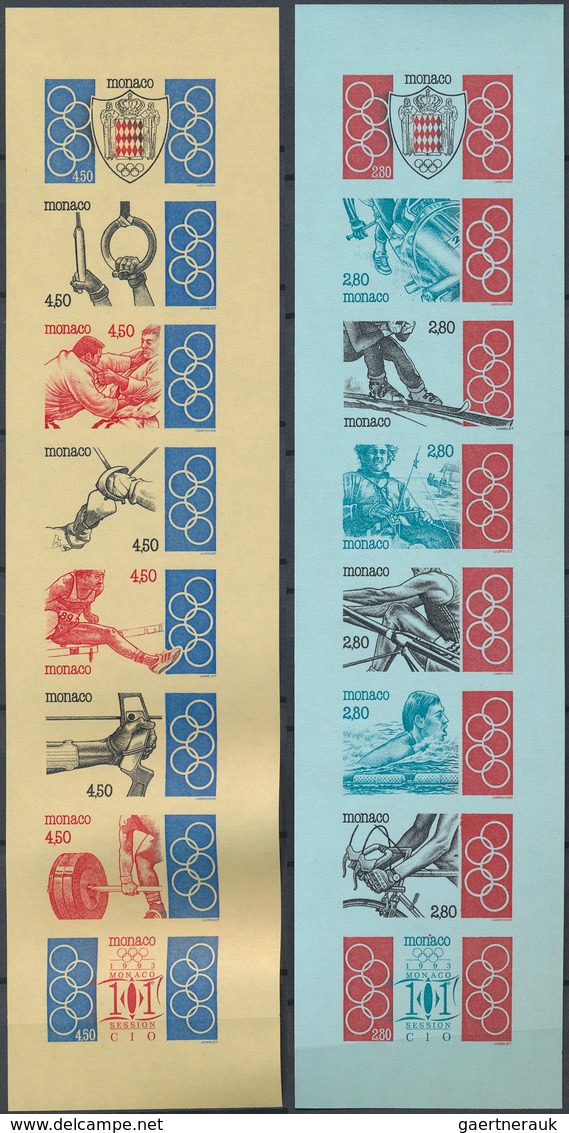 Monaco: 1943/1994, special collection of IMPERFORATED issues sorted in four albums all in units or s