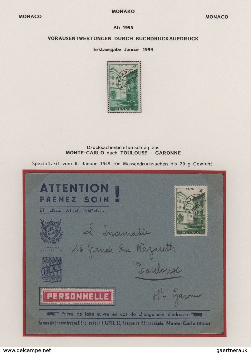 Monaco: 1945/1985, PRECANCELLATIONS (préoblitérés), Collection Of Apprx. 220 Stamps (incl. Blocks Of - Ungebraucht