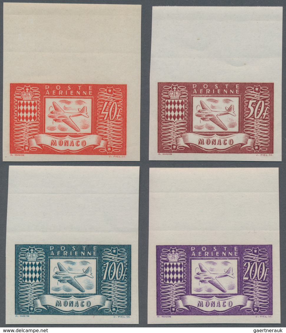 Monaco: 1946, Airmail Definitives (airplane Douglas DC3) Complete Set Of Four In A Lot With 75 IMPER - Nuevos