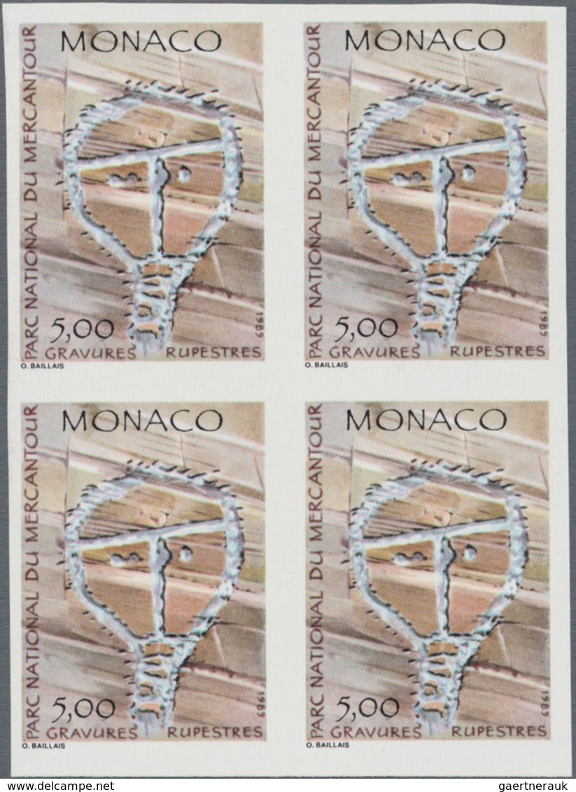 Monaco: 1946/1993, Accumulation With Only IMPERFORATE Stamps Including Single Stamps And Complete Se - Ungebraucht