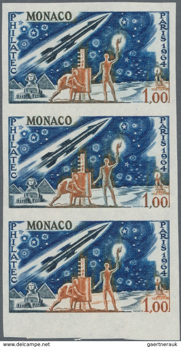 Monaco: 1946/1993, accumulation with only IMPERFORATE stamps including single stamps and complete se