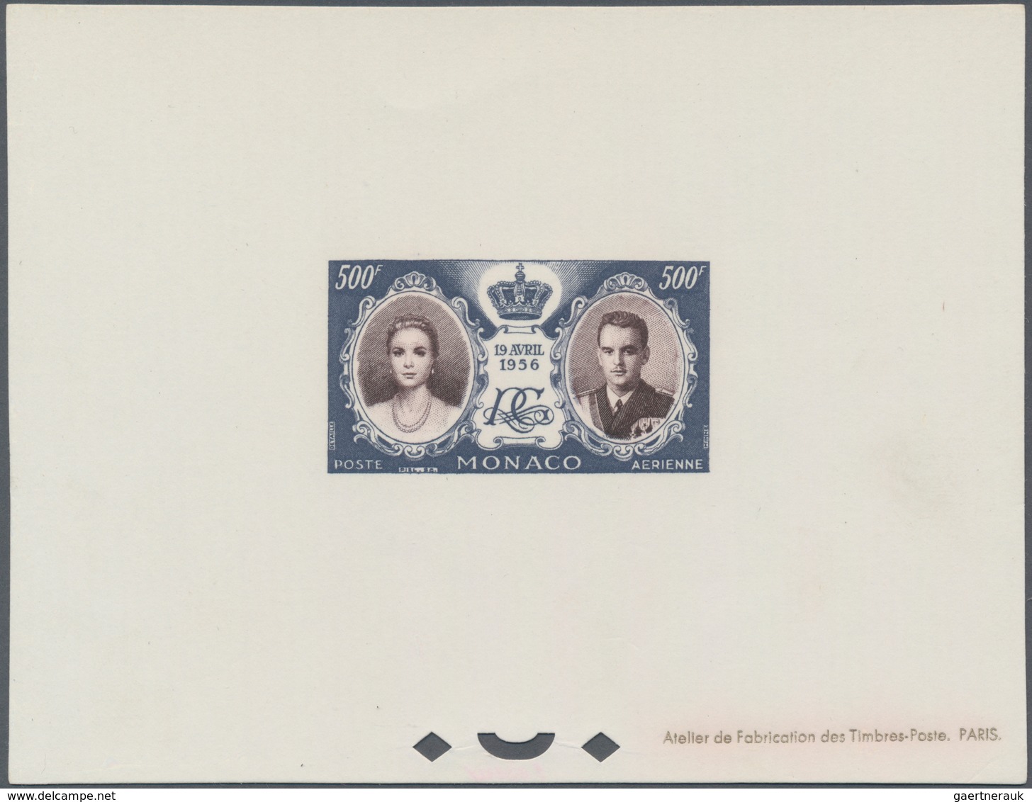 Monaco: 1956, Wedding Of Prince Rainier III. And Grace Kelly 500fr. Airmail Stamp In A Lot With 25 E - Ungebraucht