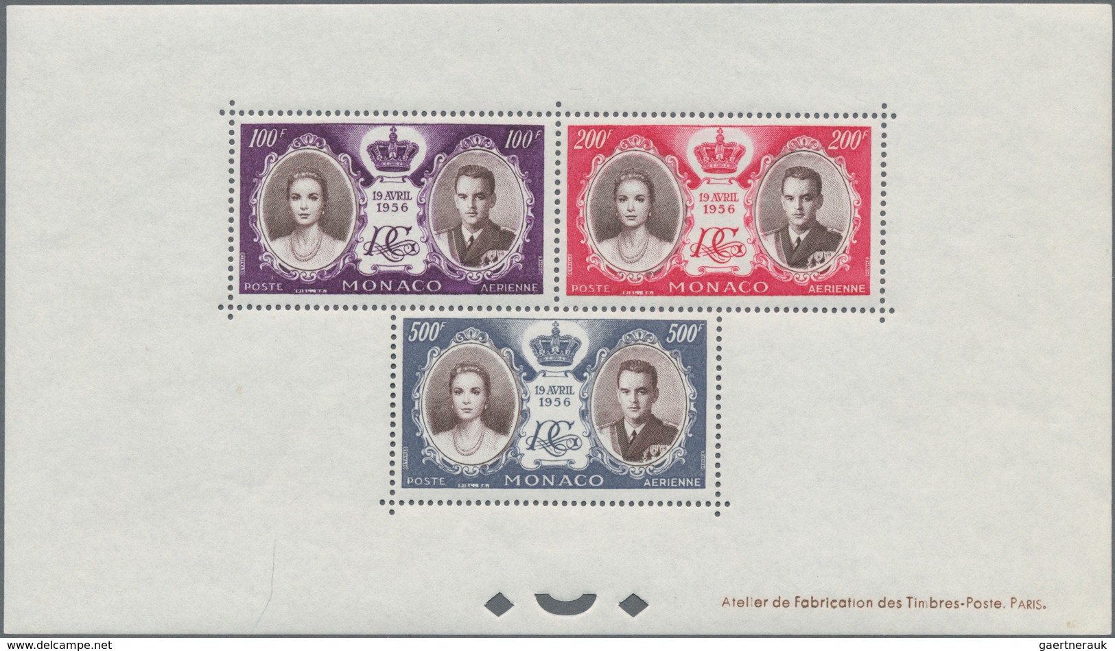 Monaco: 1956, Wedding Of Prince Rainier III. And Grace Kelly Mint Never Hinged. Five Complete Sets O - Neufs