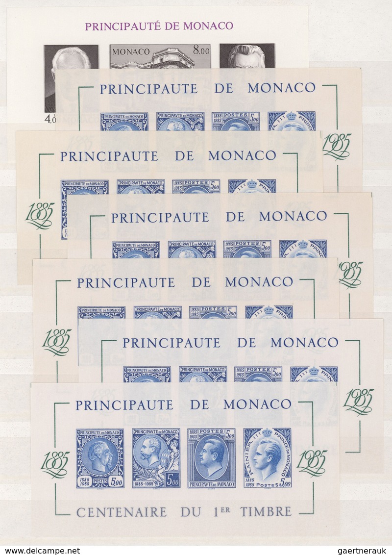 Monaco: 1956/1987, Lot Of 27 Souvenir Sheets Resp. Bloc Speciaux: 1956 Royal Wedding Maury Nos. BF5/ - Neufs