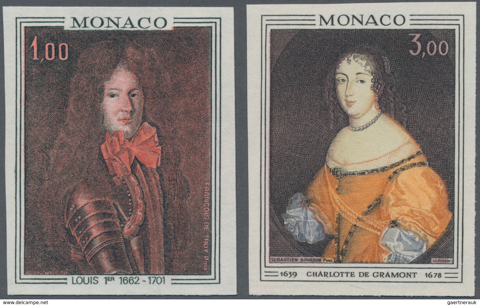 Monaco: 1970, Paintings From Prince's Palace Complete Set Of Two 1.00fr. 'Louis I. (Jean Francois De - Neufs